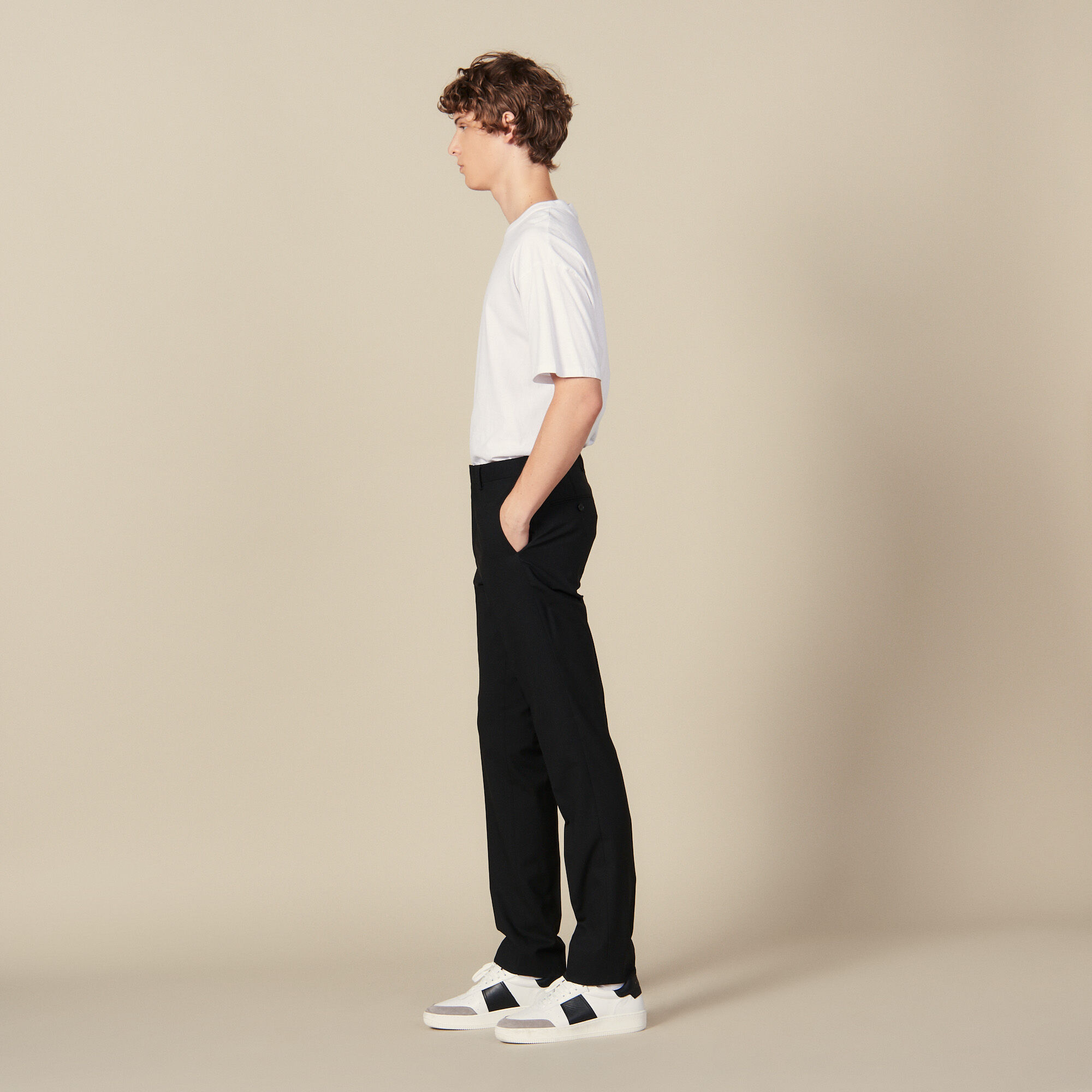 Classic wool suit trousers