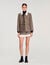 Short skirt with frill and belt