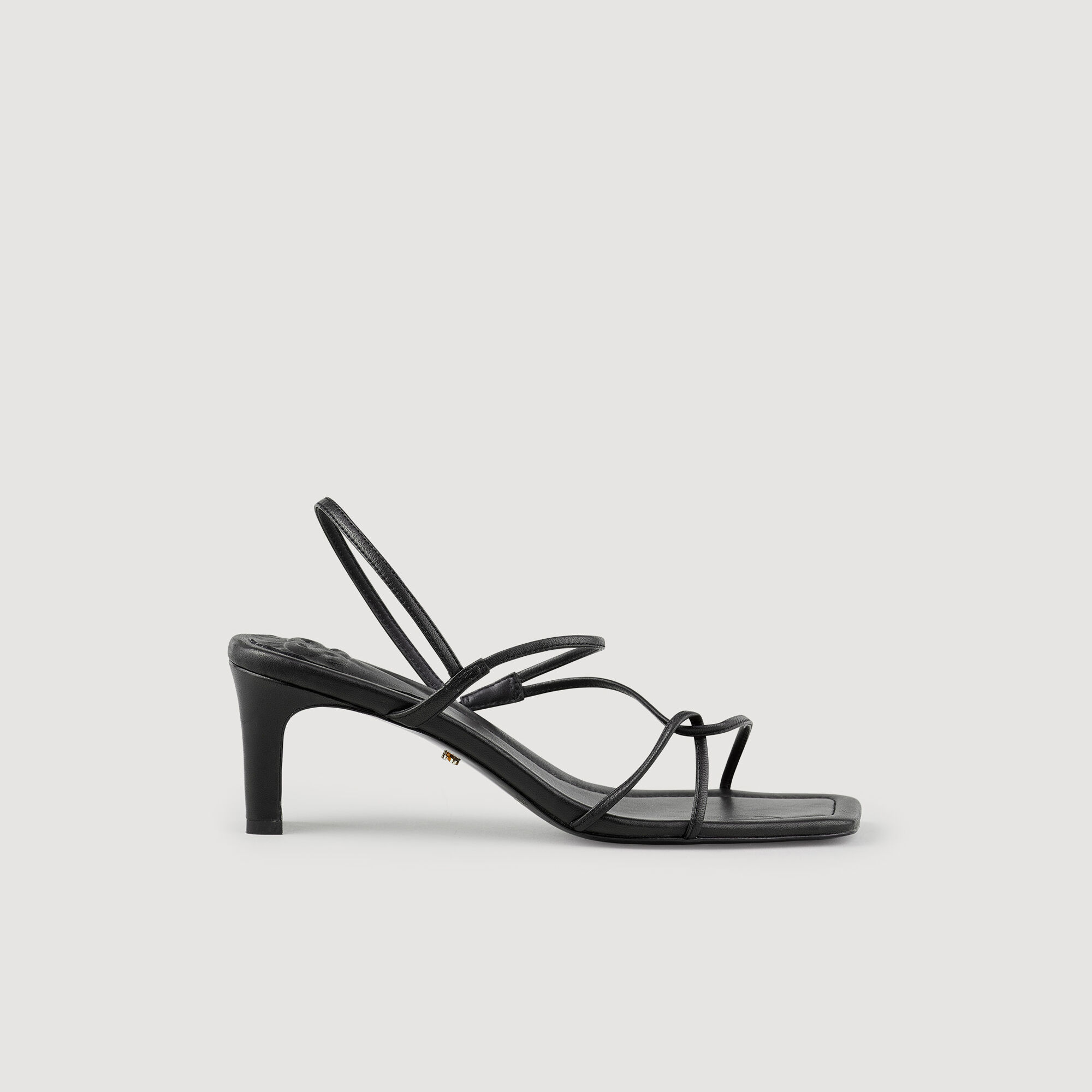 Black and white strappy sandals cheap