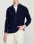 Zip-up cardigan with a striped collar