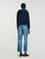 Knit and denim sweatshirt