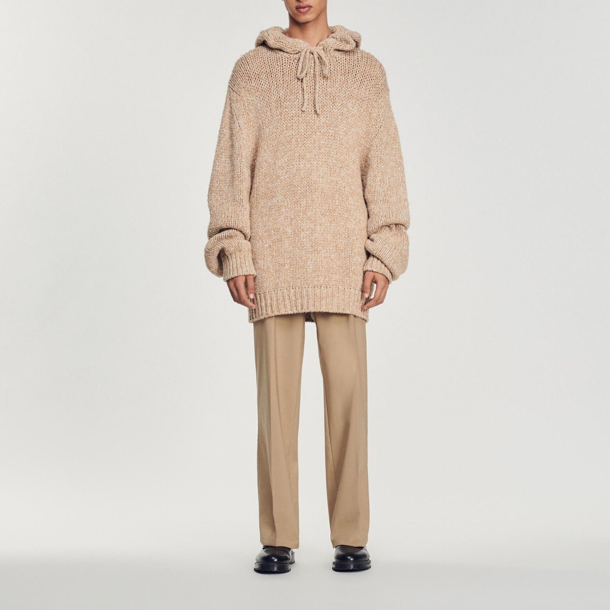 Oversized knit hoodie outlet