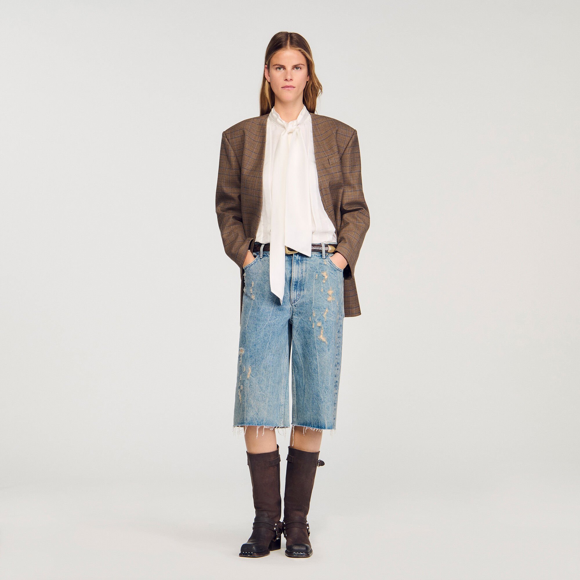 Silk lavallière shirt