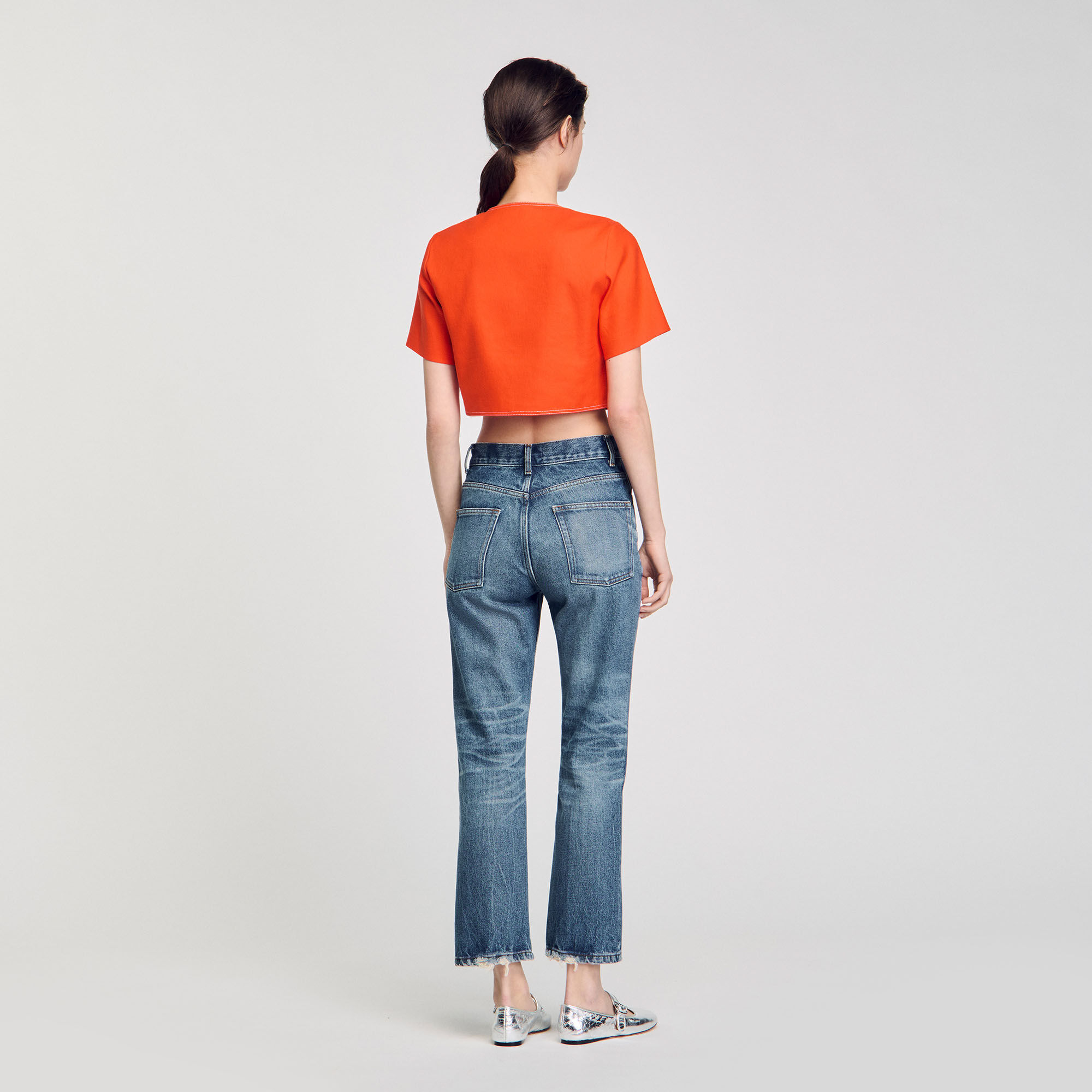 Crop top with cutaway design