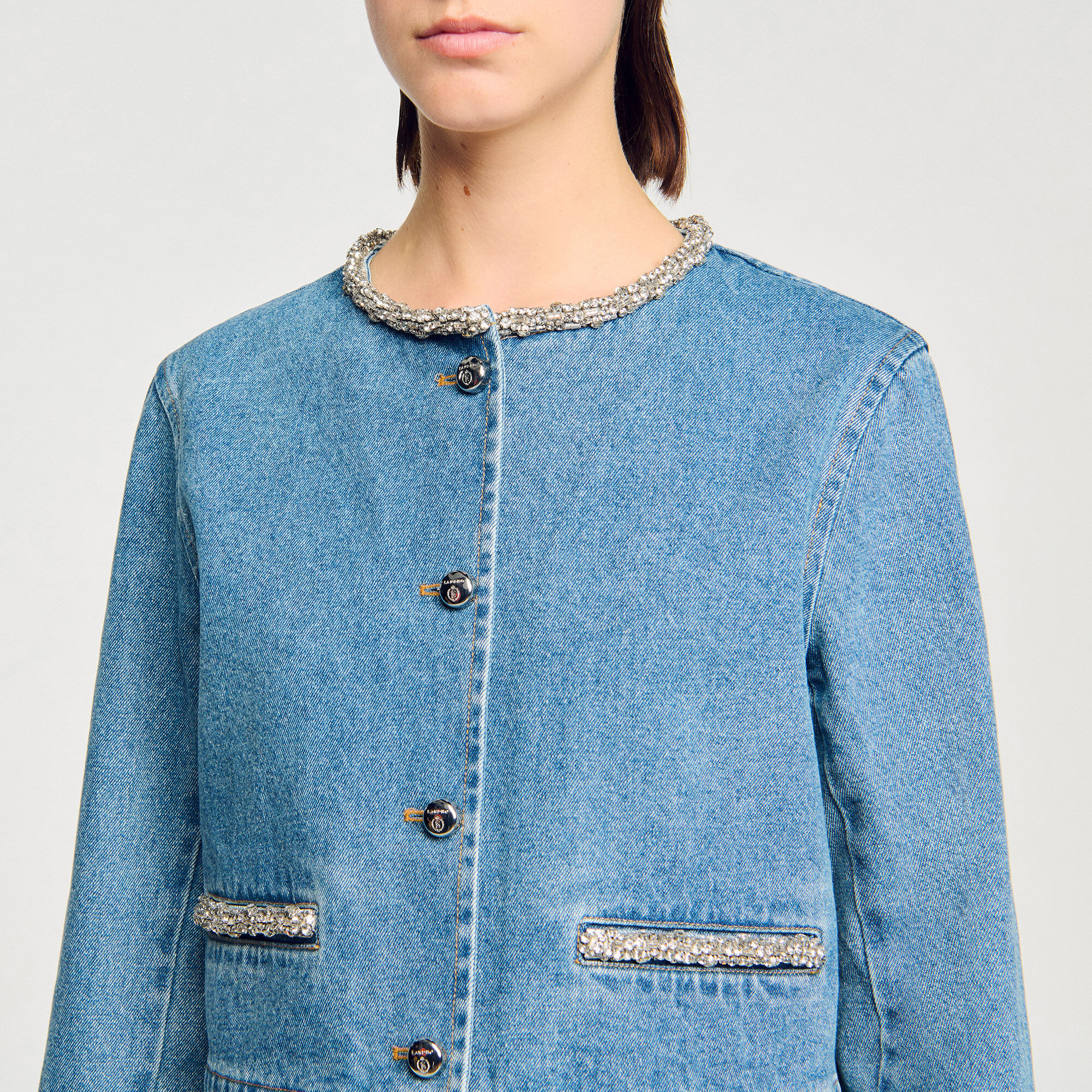 Rhinestone denim jacket