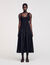 Long dual-material dress