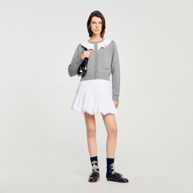 Cardigan with contrast collar