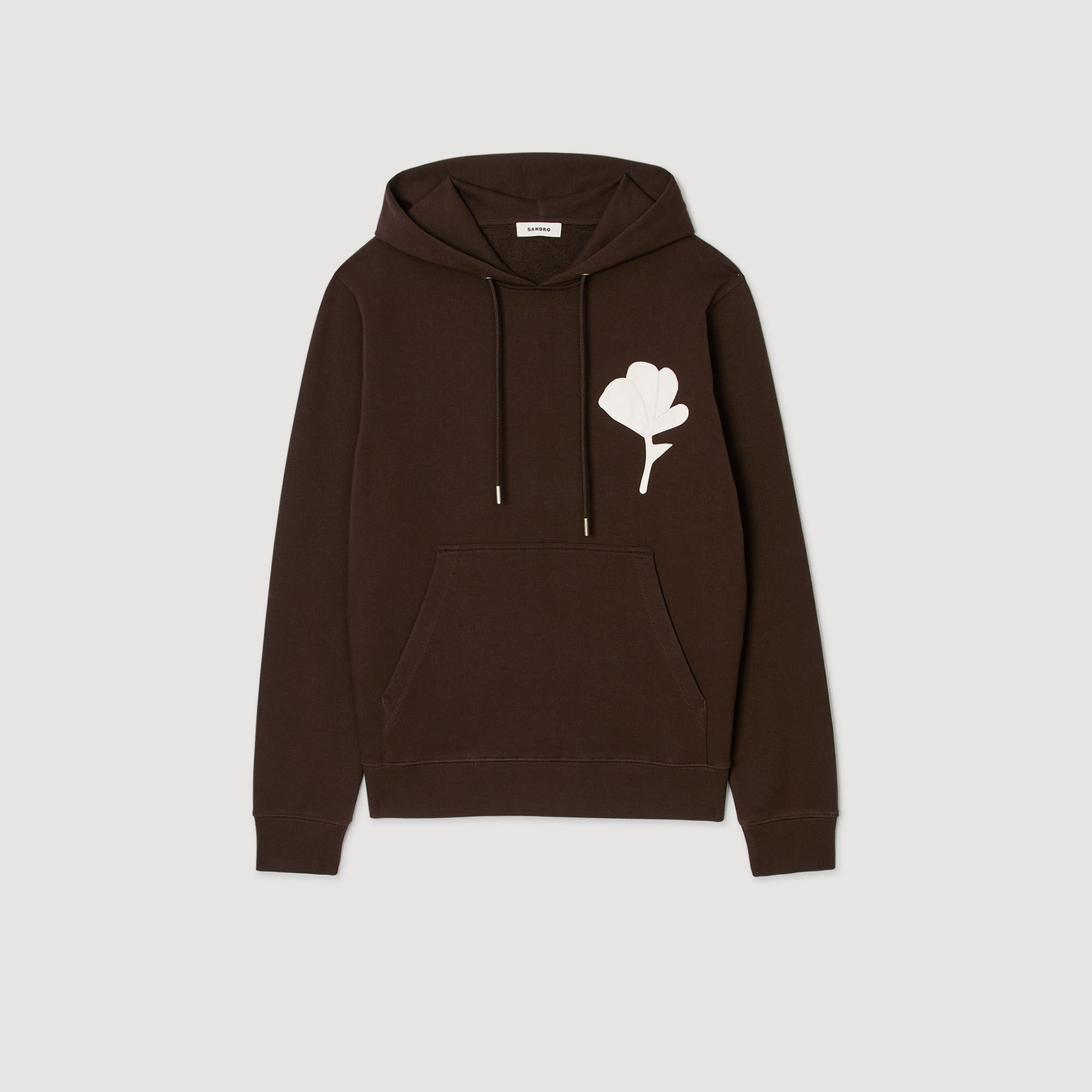 Sweatshirt with flower patch brown for Men | Sandro Paris