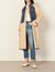 Mixed-material trench coat
