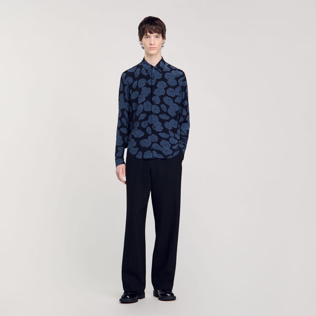Camellia motif shirt