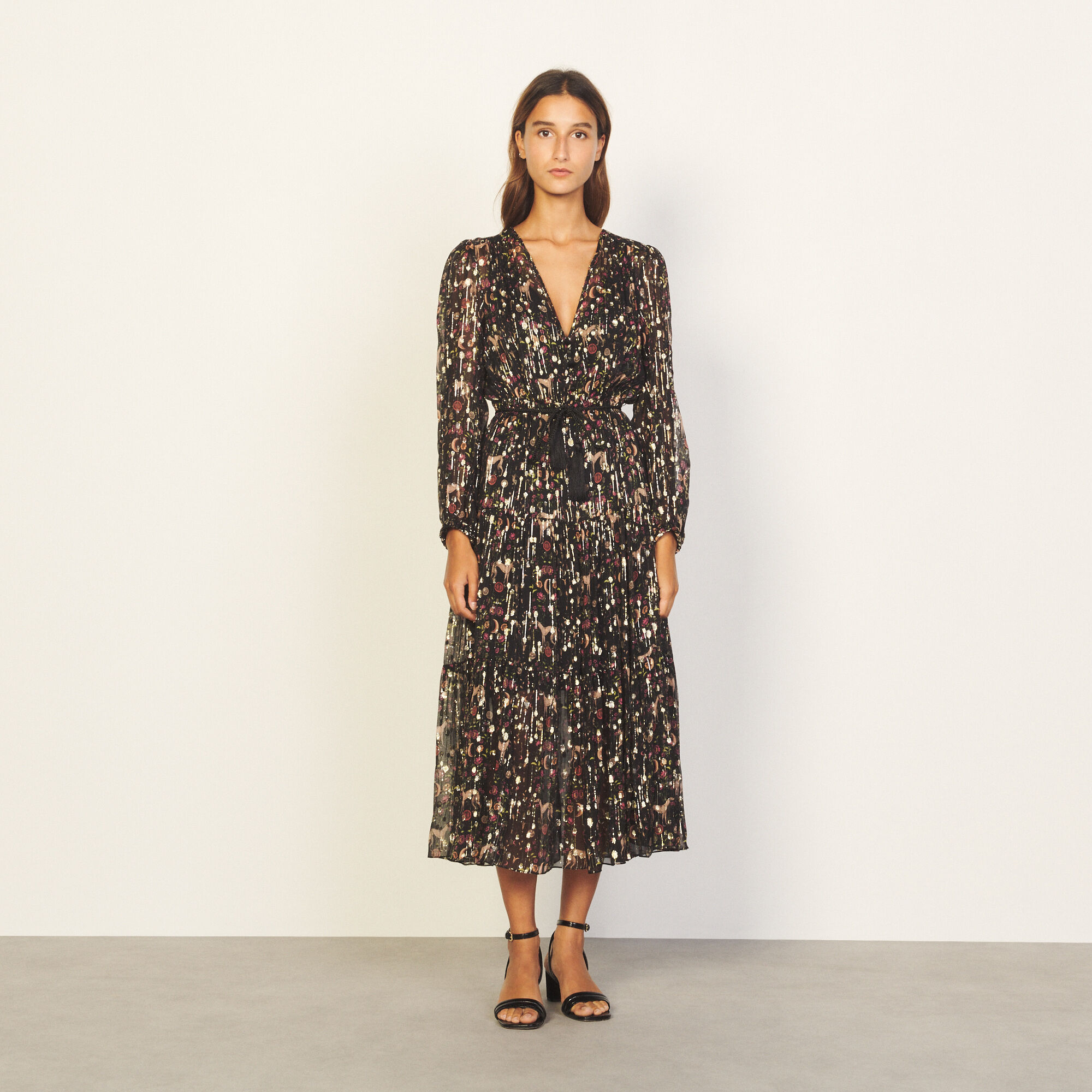 Long dress with lurex
