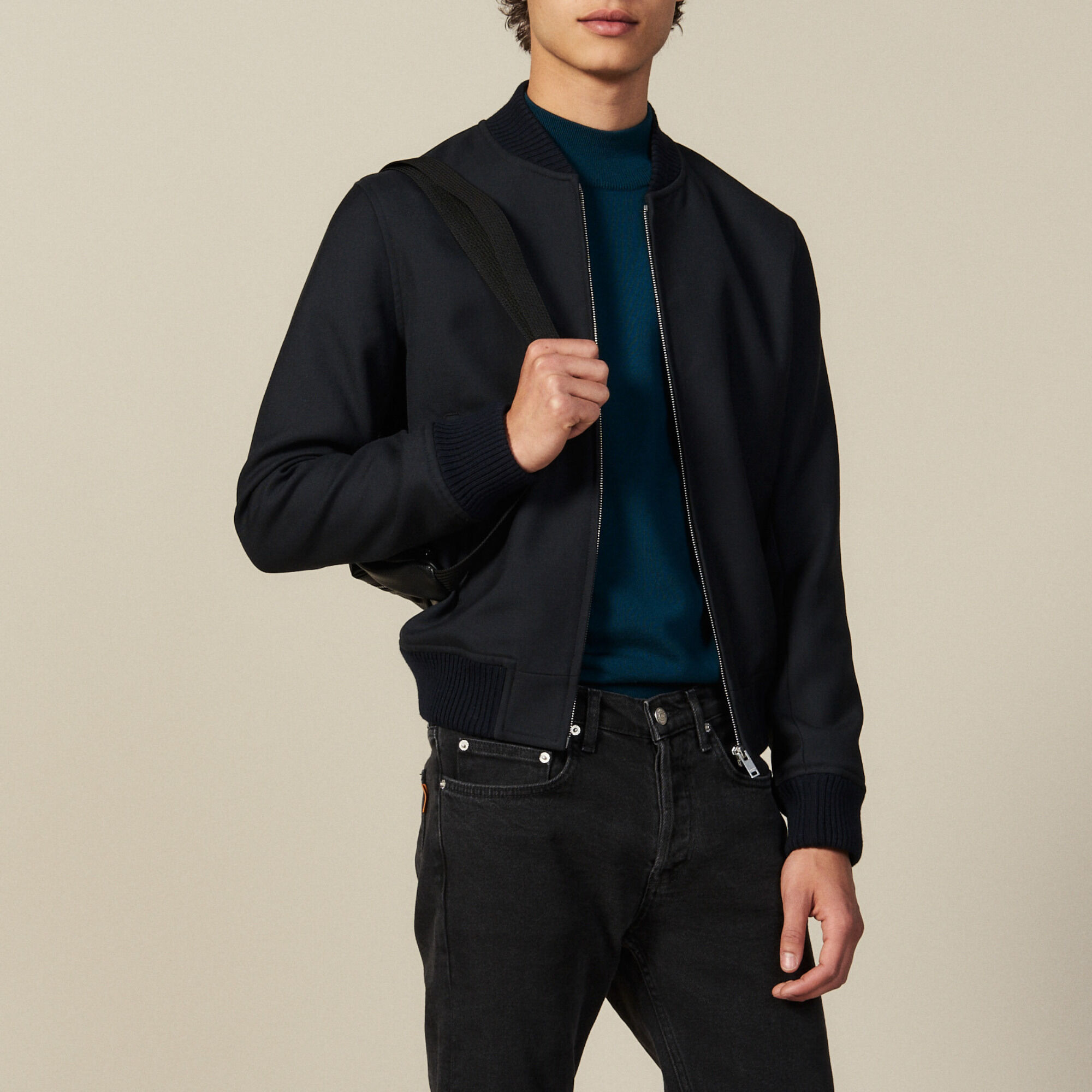 Zipped bomber jacket