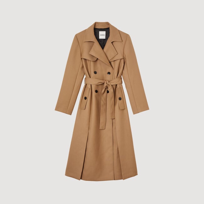 Long trench-style coat