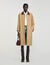 Trench coat with leather collar
