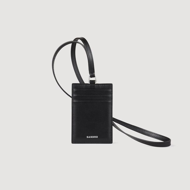 Leather strap card holder