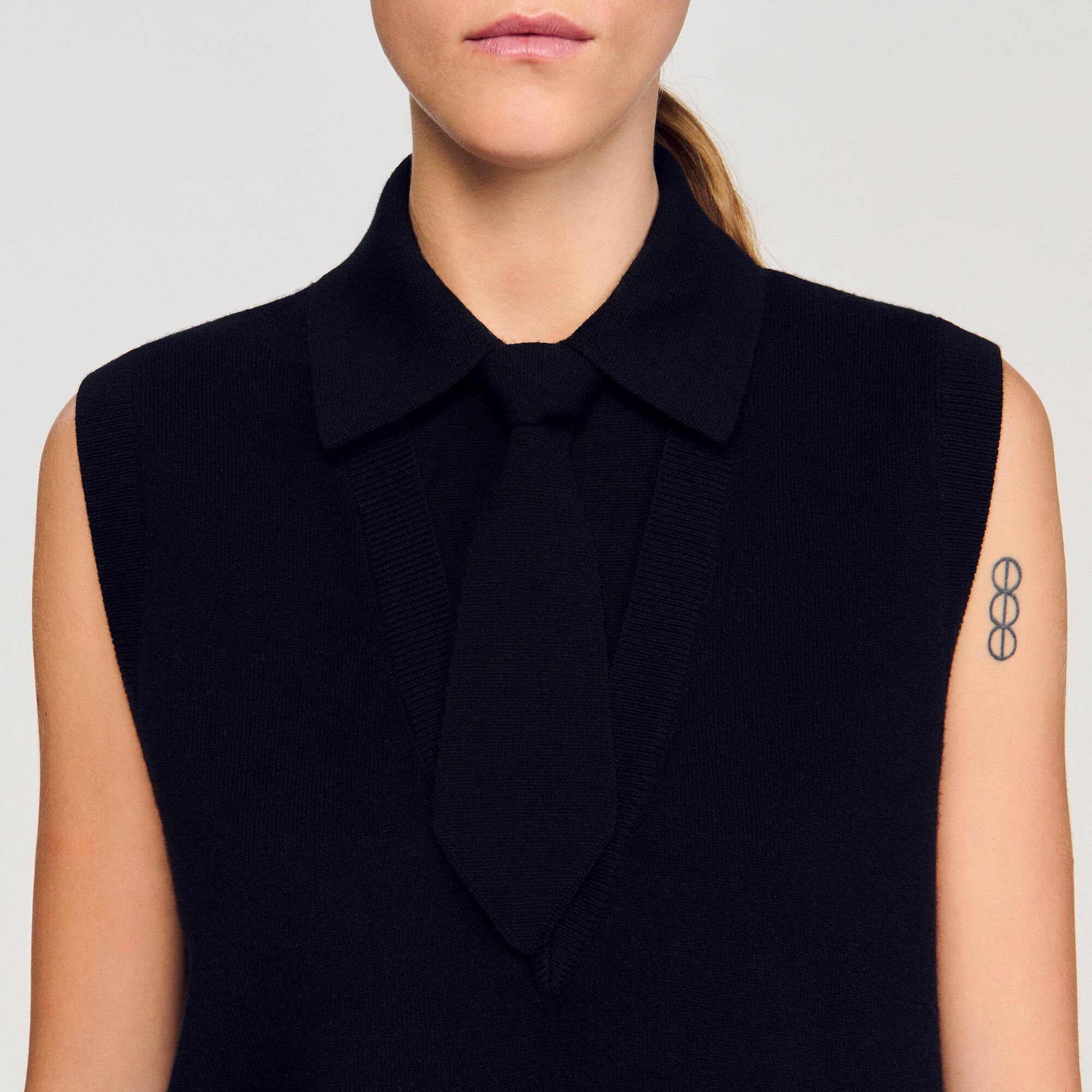 Tie-neck jumper