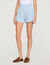 High-waisted beaded crochet shorts