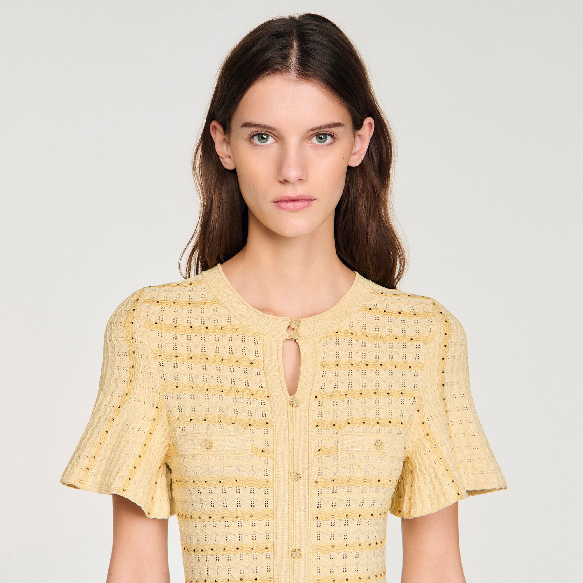 Rhinestone knit maxi dress