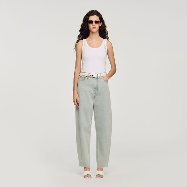 Vest top with lace detail