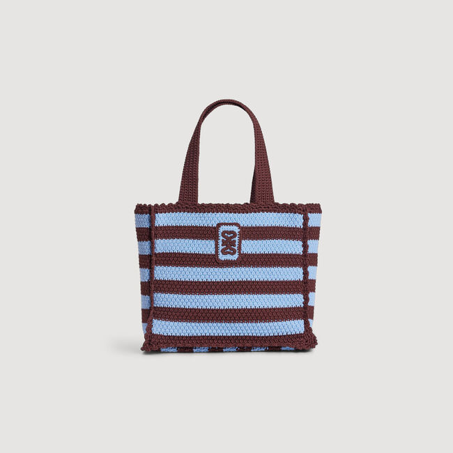 Striped crochet bag
