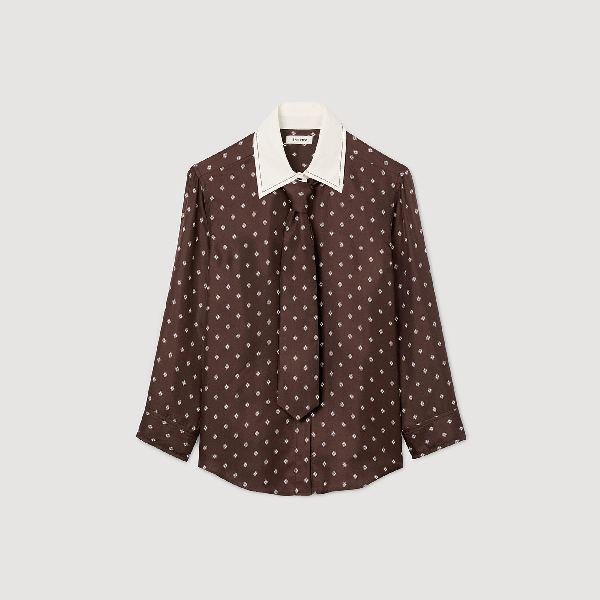 Floaty tie print shirt