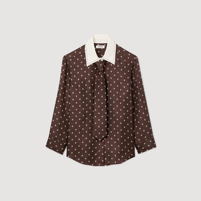 Floaty tie print shirt
