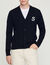 Wool cardigan with S patch