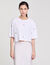 Cropped pearl bead T-shirt