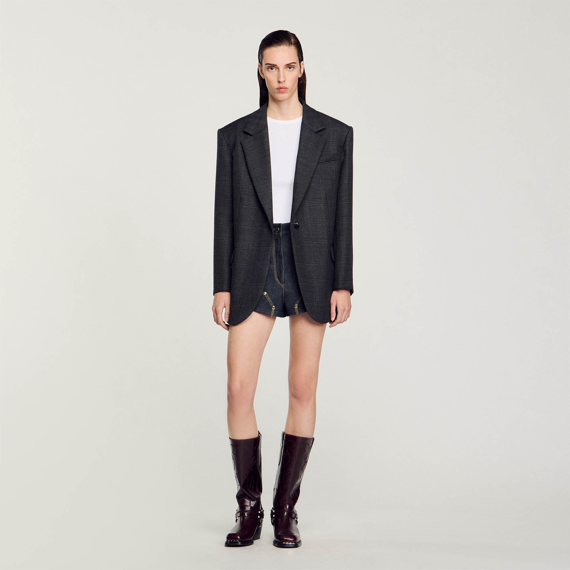 Checked suit jacket