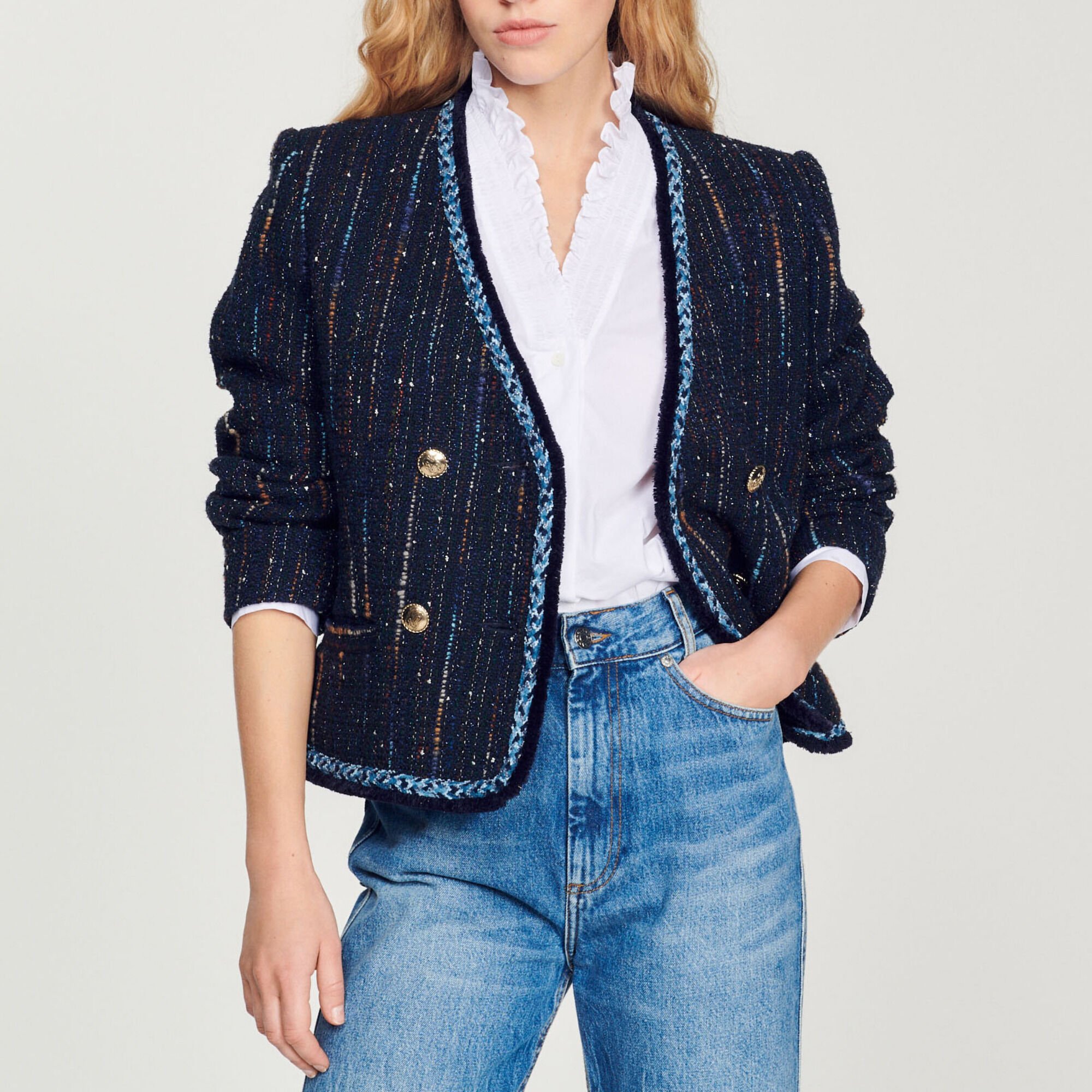 Tweed double-breasted jacket