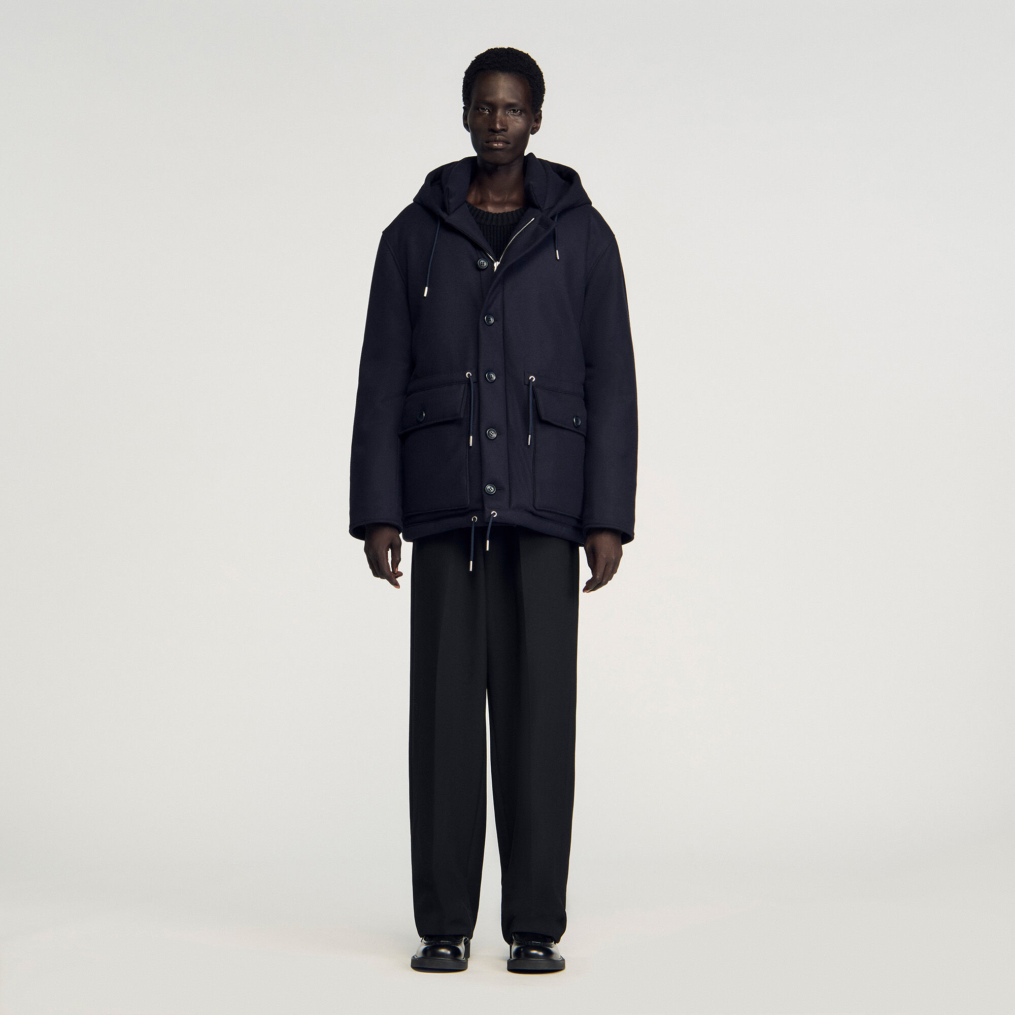 Hooded wool parka Hooded wool parka