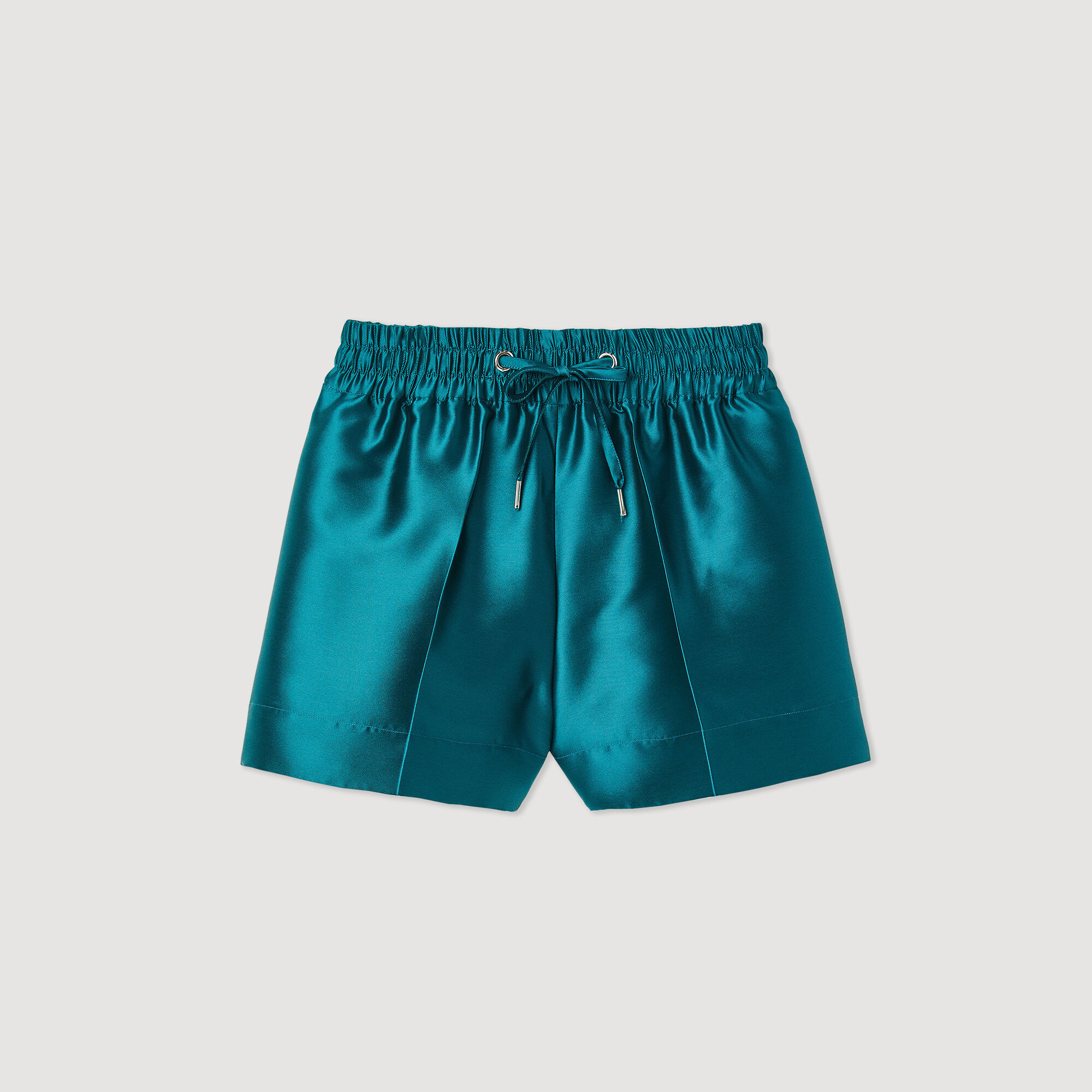 Satiny wide-leg shorts