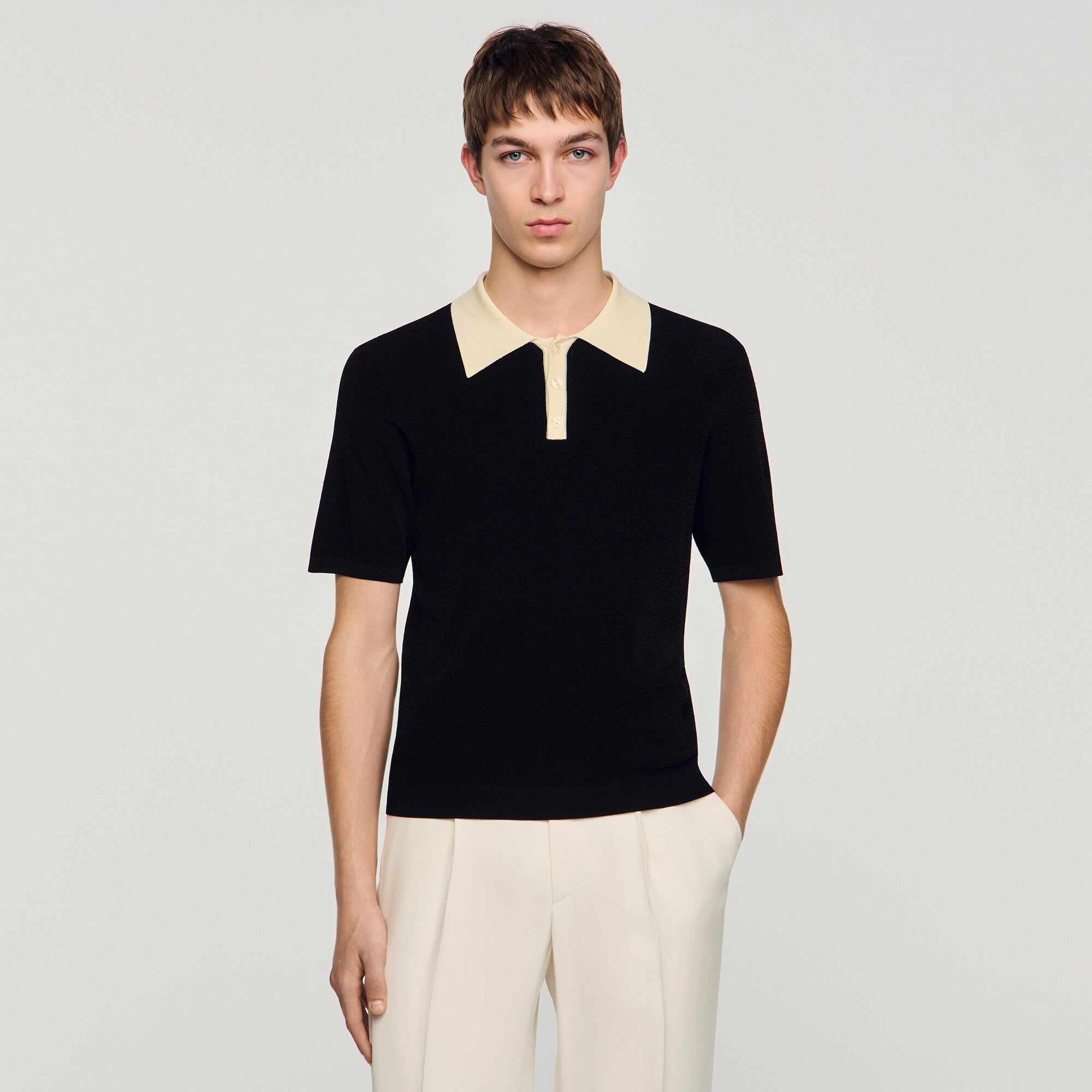 Two-tone polo shirt