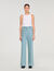 Faded high-rise wide-leg jeans