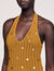 Long knit dress with fringes
