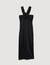 Slit satin-effect maxi dress