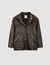 Oversized leather jacket with studs
