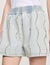 Beaded and rhinestone denim shorts
