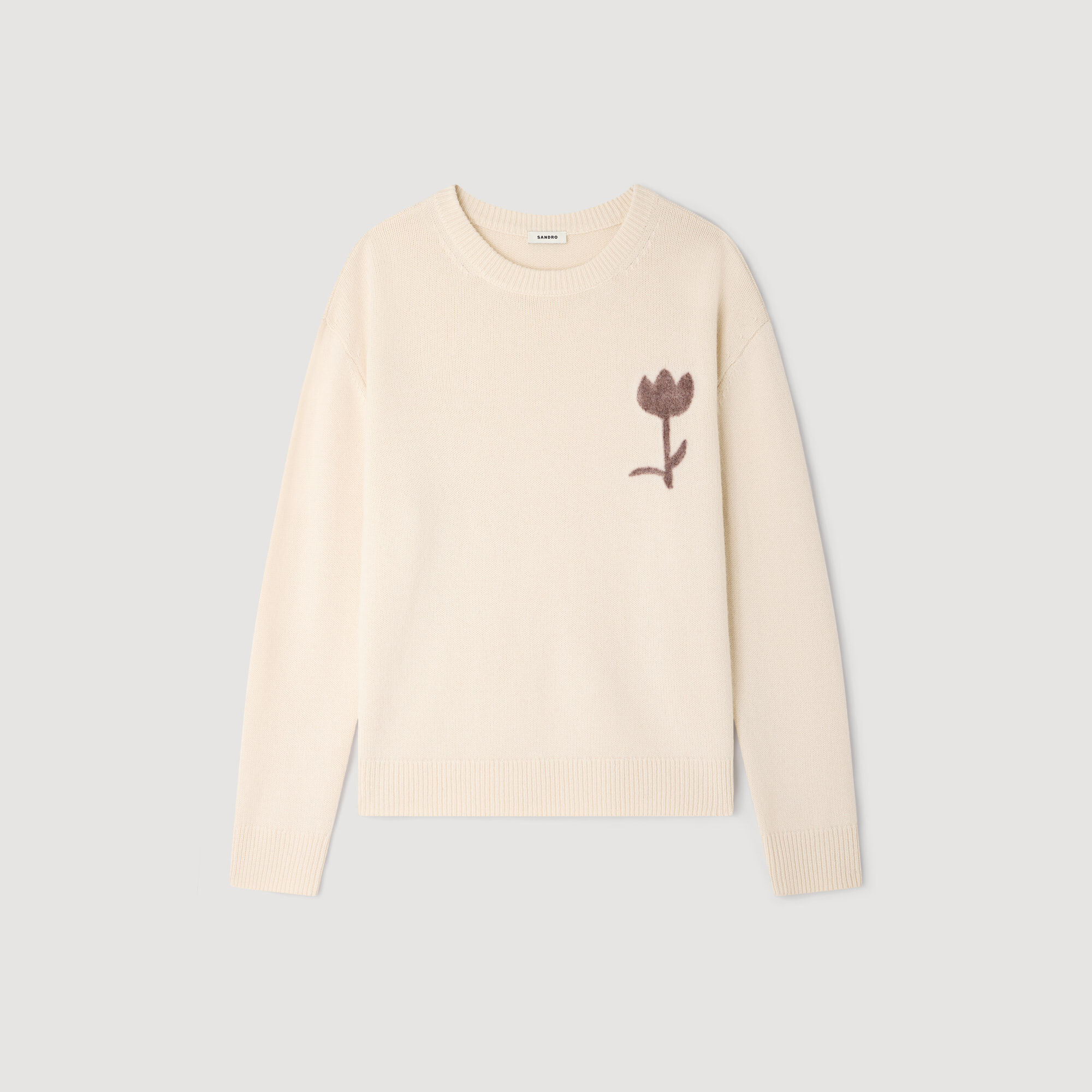 Wool jumper with flower detail