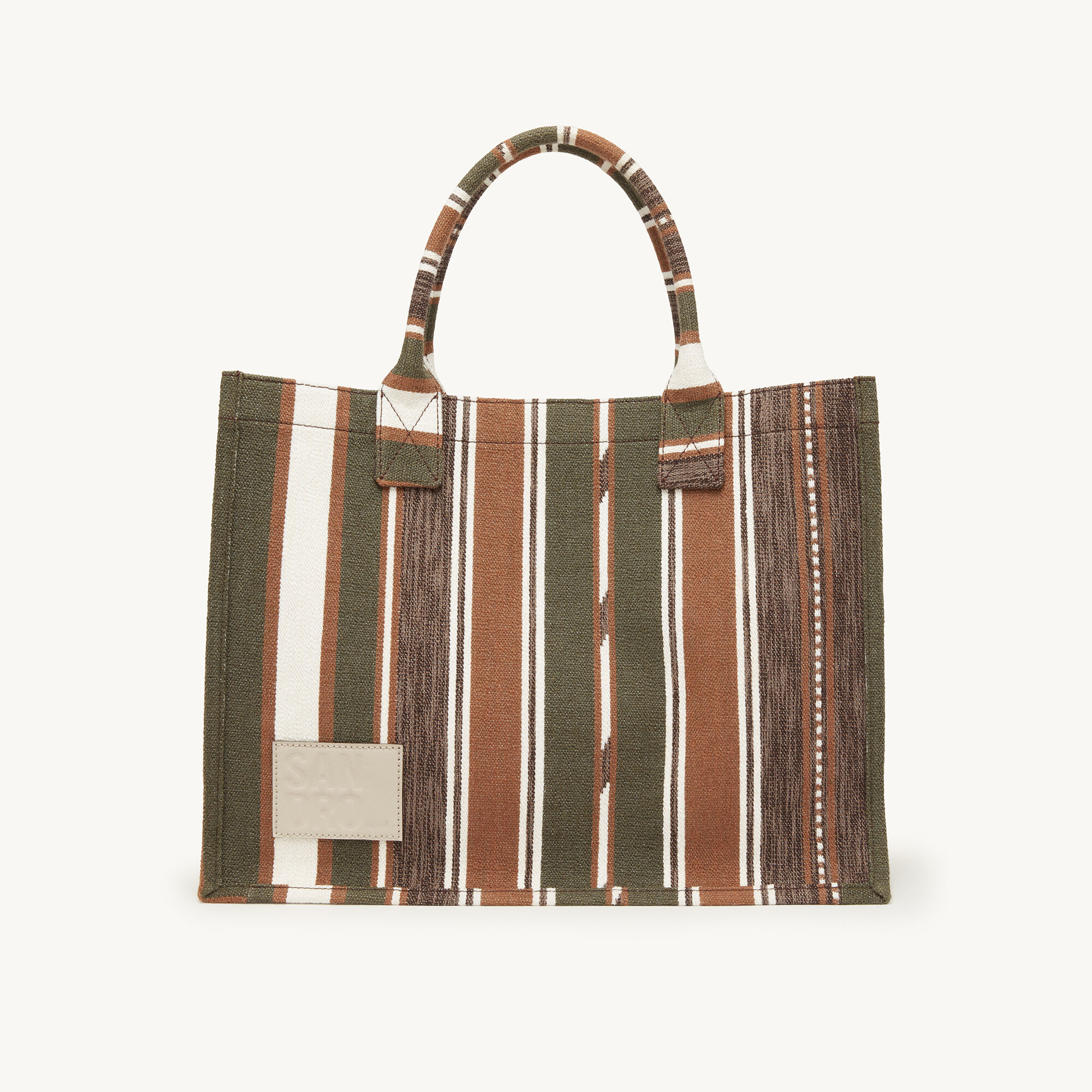 Tote bag in striped canvas
