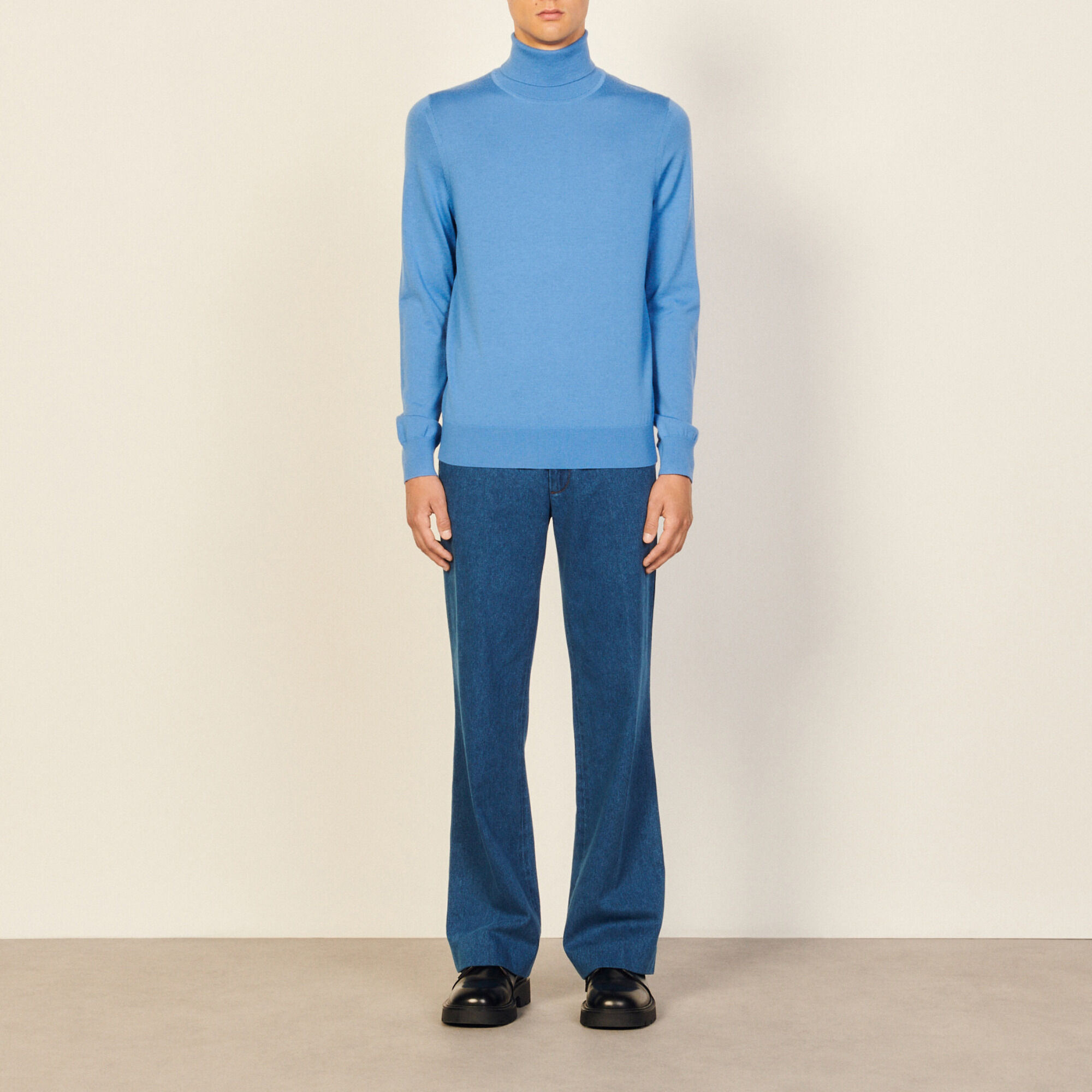 Roll neck wool sweater