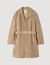 Long belted leather coat