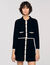 Two-tone shirt collar cardigan