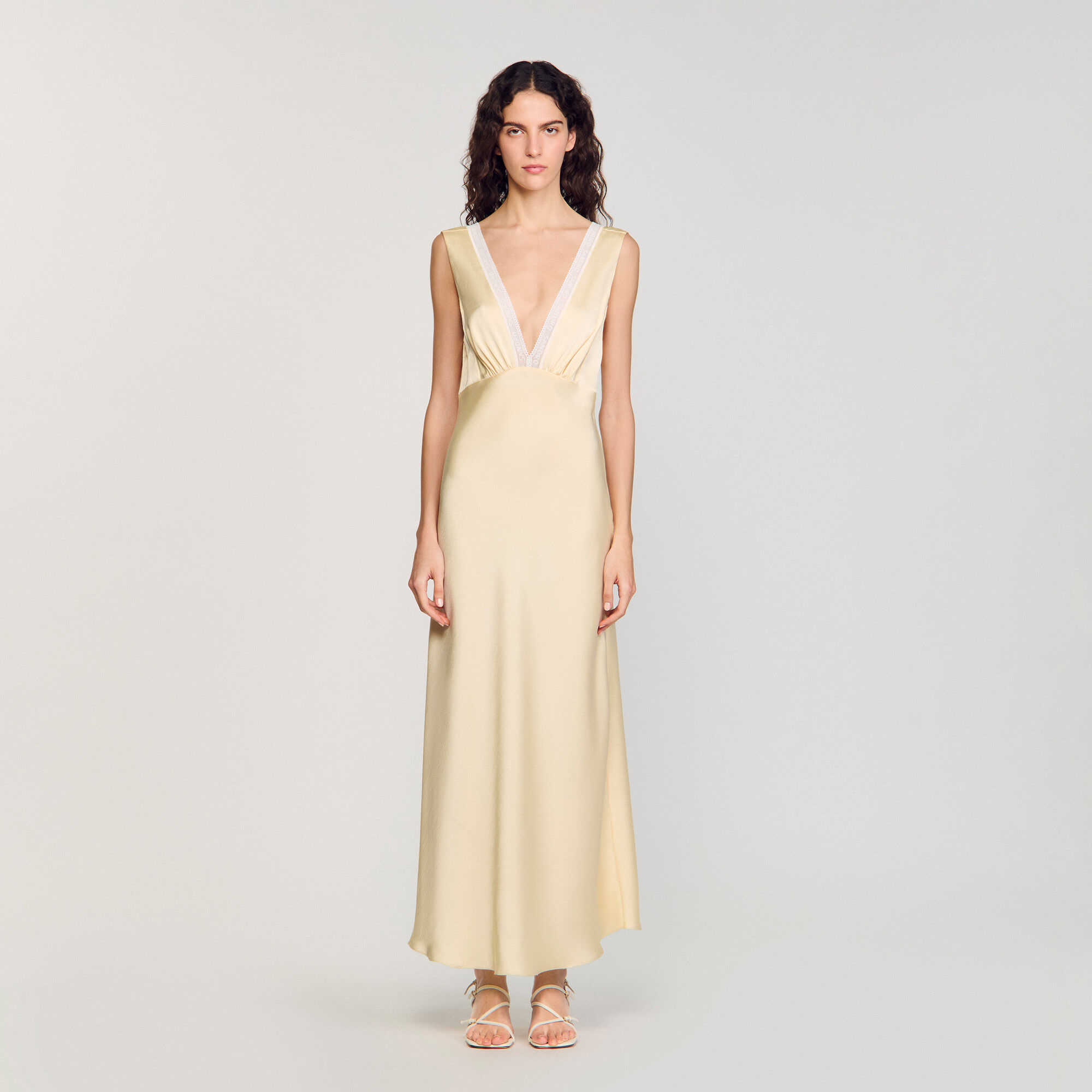 Satin-effect maxi dress