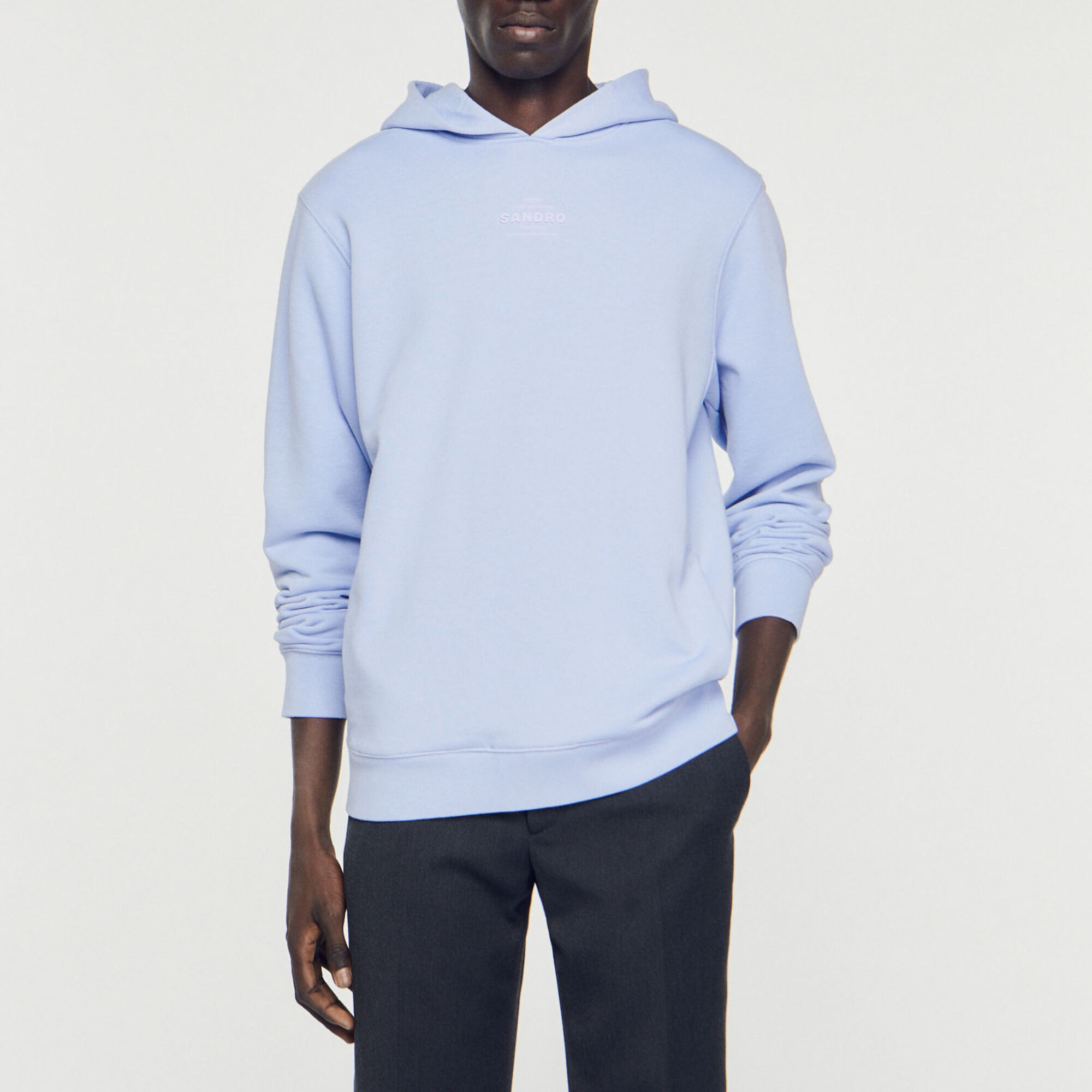 Hooded sweatshirt with rubber logo