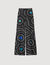 Spiral-print silk trousers