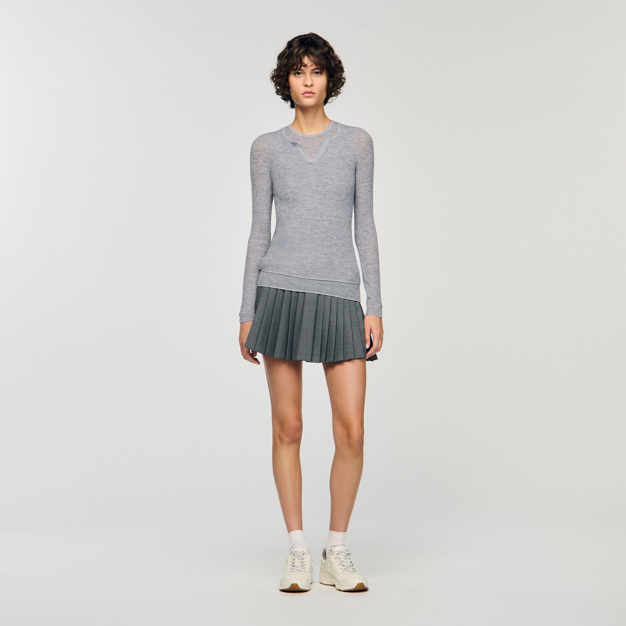 Wool layered effect jumper