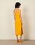 Midi dress with openwork on the sides