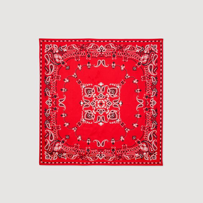 Silk bandana print scarf