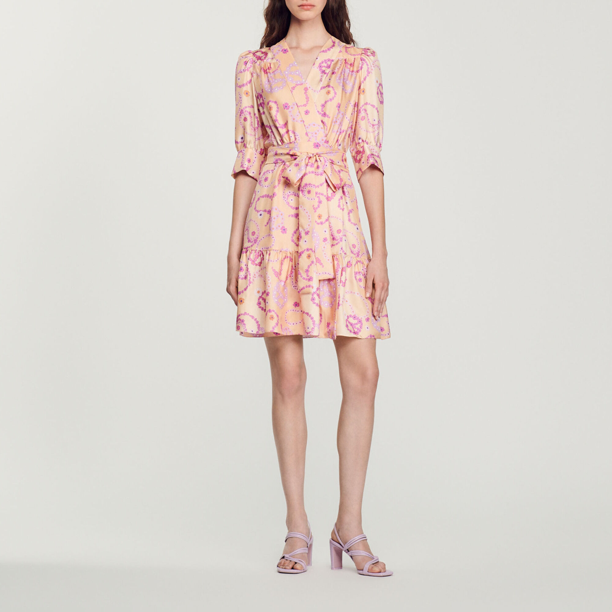 Silk dress with Peace & Love print